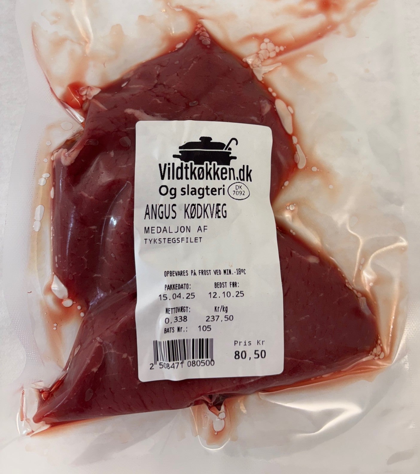 Okse tykstegsbøffer af 200g 2 Stk pr. pakke.