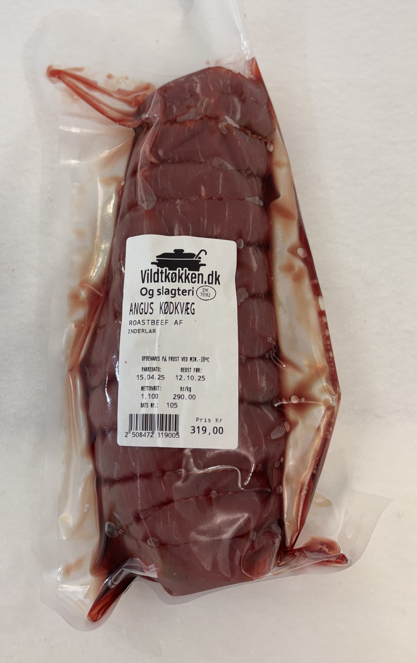 Okse roastbeeffilet af inderlår eller klump Ca. 1 kg