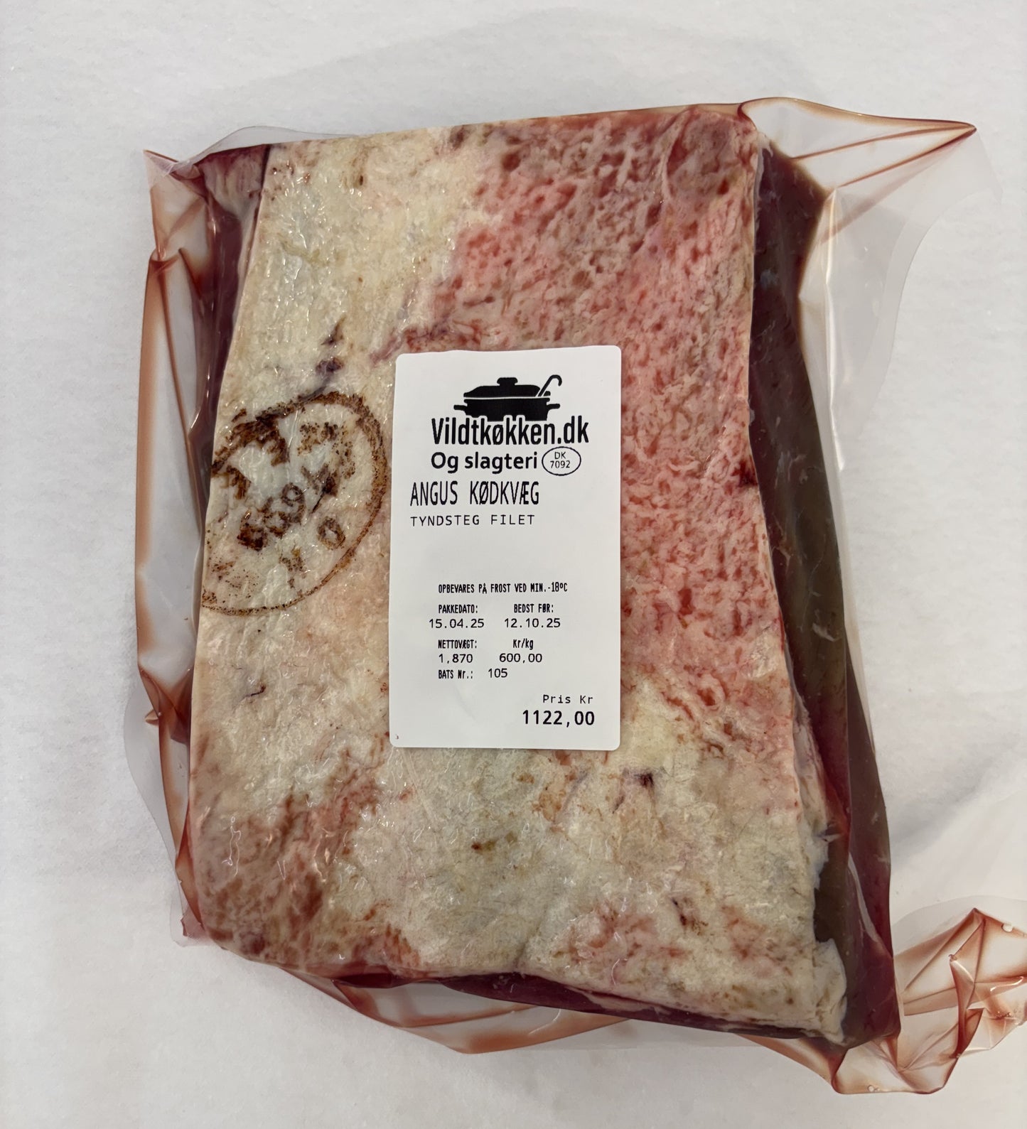 Okse tyndstegsfilet bøffer pr.300 kg