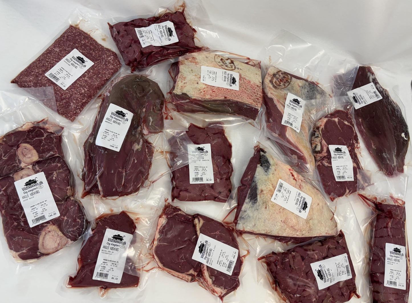 Okse En 1/8 Ca.34 kg. Skåret og klar til fryseren. 135 Kr. Pr. Kg.